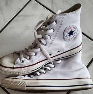 Leather white Converse hightop